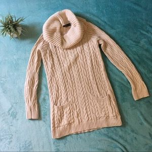 Jeanne Pierre • Cream Turtle Neck Tunic Sweater